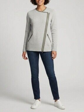 CLUB MONACO 100% Wool Asymmetrical Wrap Front Cardigan Sweater Women's XS
